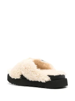 Women UGG Fuzz Sugar Cross Slides -Ugg 17332421 36652424 1000
