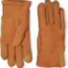 UGG Leather Clamshell Logo Gloves With Conductive Tech Palm